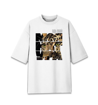 Мужская Хлопковая футболка оверсайз Леопард