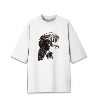 Мужская Хлопковая футболка оверсайз Графическая сова