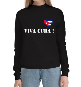 Женский Хлопковый свитшот Viva Cuba!