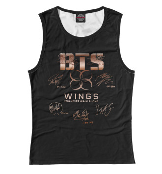 Женская Майка BTS Wings автографы