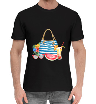 Мужская Хлопковая футболка Пляжная сумка
