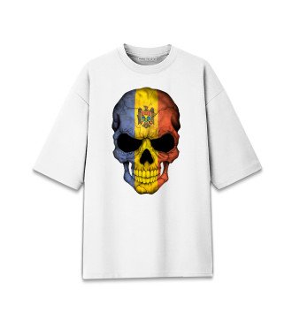 Мужская Хлопковая футболка оверсайз Череп - Молдавия