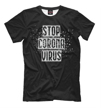 Мужская Футболка Stop coronavirus