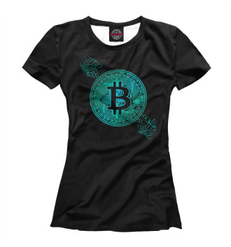 Футболка для девочек Bitcoin Cyberpunk