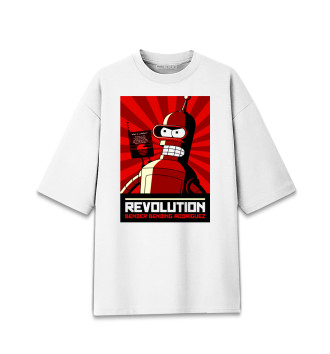 Женская Хлопковая футболка оверсайз Revolution Bender Bending Rodriguez