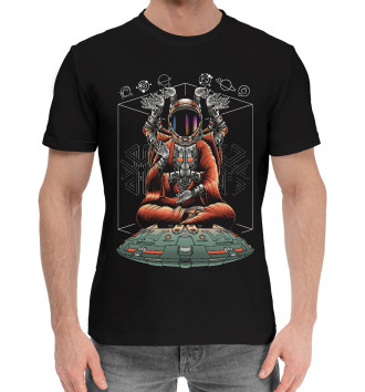Мужская Хлопковая футболка Многорукий космонавт