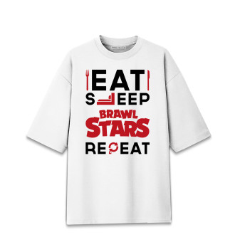 Женская Хлопковая футболка оверсайз Brawl Stars Routine