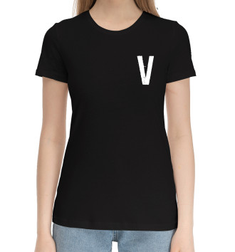 Женская Хлопковая футболка V - СИЛА В ПРАВДЕ