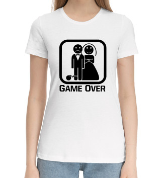 Женская Хлопковая футболка Game Over