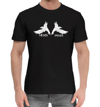 Мужская Хлопковая футболка Вороны Одина