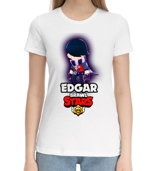 Женская Хлопковая футболка BRAWL STARS EDGAR.