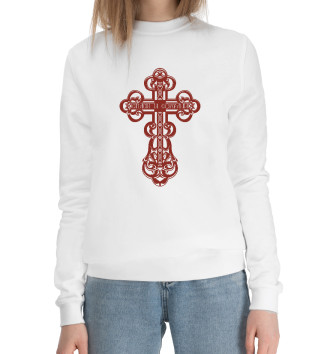 Женский Хлопковый свитшот Православный крестик