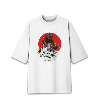 Мужская Хлопковая футболка оверсайз Godzilla