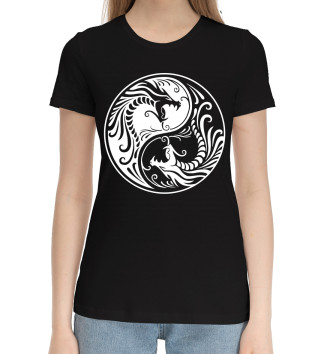 Женская Хлопковая футболка Драконы