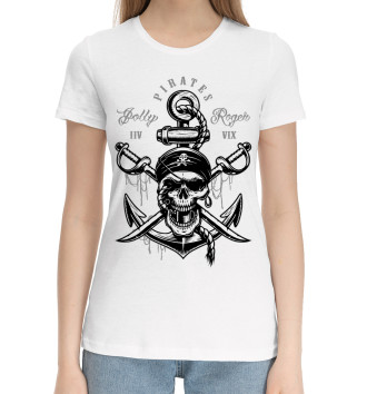 Женская Хлопковая футболка Пираты