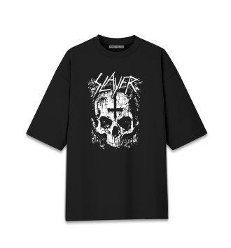 Мужская Хлопковая футболка оверсайз Slayer (cross)