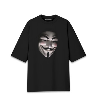 Женская Хлопковая футболка оверсайз Анонимус
