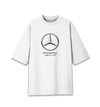 Женская Хлопковая футболка оверсайз Mercedes / Мерседес