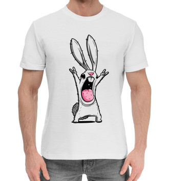 Мужская Хлопковая футболка Кролик Рок