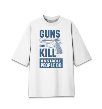 Женская Хлопковая футболка оверсайз Оружие не убивает