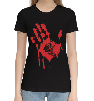 Женская Хлопковая футболка Кровавая ладонь