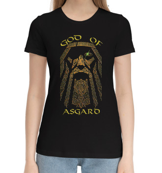 Женская Хлопковая футболка Бог Асгарда Один